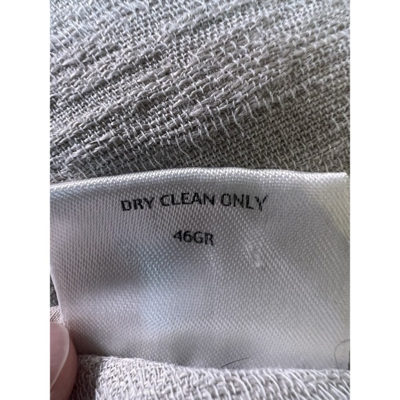 Eileen Fisher Gray/Tan 3/4 Length Sleeve Open Front Linen Blend Jacket Sz Large - Picture 8 of 8